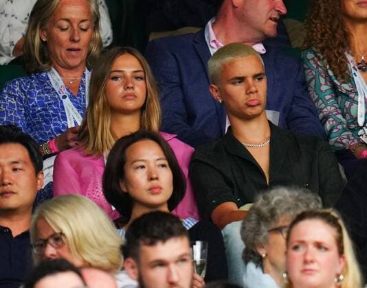 Tennis, Wimbledon, Romeo Beckham and Mia Regan in the audience.