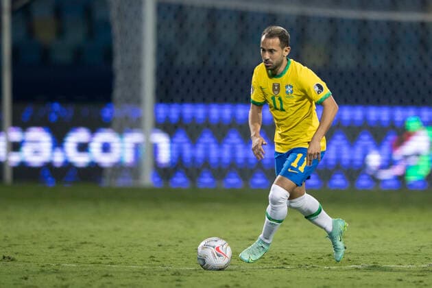 27th June 2021; Ol& xed;mpico Pedro Ludovico Teixeira Stadium, Goiania, Goias, Brazil; Copa America, Brazil versus Ecuador; & xc9;verton Ribeiro of Brazil  ActionPlus12300341 LucasxFigueiredo