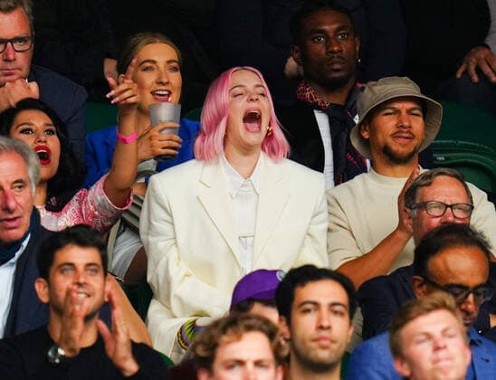 Mandatory Credit: Photo by Javier Garcia BPI Shutterstock (12172248ef) Anne-Marie watching the action on Centre Court Wimbledon Tennis Championships, Day 1, The All England Lawn Tennis and Croquet Club, London, UK - 28 Jun 2021 Wimbledon Tennis Championships, Day 1, The All England Lawn Tennis and Croquet Club, London, UK - 28 Jun 2021  Copyright: xJavierxGarcia BPI Shutterstockx 12172248ef