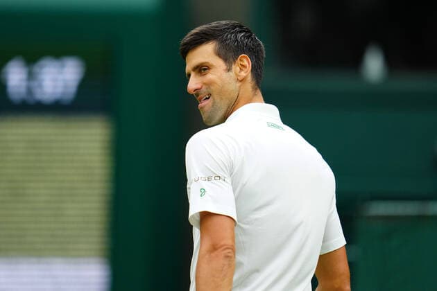 Mandatory Credit: Photo by Javier Garcia BPI Shutterstock (12172248fq) Novak Djokovic during his first round match Wimbledon Tennis Championships, Day 1, The All England Lawn Tennis and Croquet Club, London, UK - 28 Jun 2021 Wimbledon Tennis Championships, Day 1, The All England Lawn Tennis and Croquet Club, London, UK - 28 Jun 2021  Copyright: xJavierxGarcia BPI Shutterstockx 12172248fq