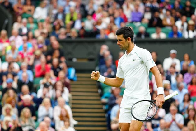 Mandatory Credit: Photo by Javier Garcia BPI Shutterstock (12172248ff) Novak Djokovic during his first round match Wimbledon Tennis Championships, Day 1, The All England Lawn Tennis and Croquet Club, London, UK - 28 Jun 2021 Wimbledon Tennis Championships, Day 1, The All England Lawn Tennis and Croquet Club, London, UK - 28 Jun 2021  Copyright: xJavierxGarcia BPI Shutterstockx 12172248ff