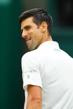 Mandatory Credit: Photo by Javier Garcia BPI Shutterstock (12172248gl) Novak Djokovic during his first round match Wimbledon Tennis Championships, Day 1, The All England Lawn Tennis and Croquet Club, London, UK - 28 Jun 2021 Wimbledon Tennis Championships, Day 1, The All England Lawn Tennis and Croquet Club, London, UK - 28 Jun 2021  Copyright: xJavierxGarcia BPI Shutterstockx 12172248gl