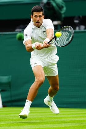 Mandatory Credit: Photo by Javier Garcia BPI Shutterstock (12172248gn) Novak Djokovic during his first round match Wimbledon Tennis Championships, Day 1, The All England Lawn Tennis and Croquet Club, London, UK - 28 Jun 2021 Wimbledon Tennis Championships, Day 1, The All England Lawn Tennis and Croquet Club, London, UK - 28 Jun 2021  Copyright: xJavierxGarcia BPI Shutterstockx 12172248gn