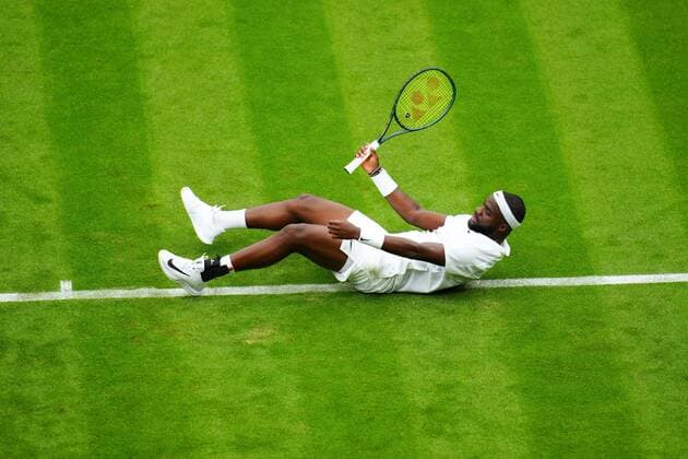 Mandatory Credit: Photo by Javier Garcia BPI Shutterstock (12172248hu) Frances Tiafoe during his first round match Wimbledon Tennis Championships, Day 1, The All England Lawn Tennis and Croquet Club, London, UK - 28 Jun 2021 Wimbledon Tennis Championships, Day 1, The All England Lawn Tennis and Croquet Club, London, UK - 28 Jun 2021  Copyright: xJavierxGarcia BPI Shutterstockx 12172248hu