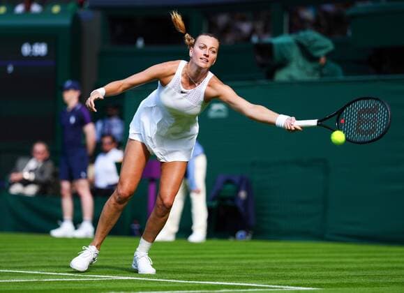 Mandatory Credit: Photo by Javier Garcia BPI Shutterstock (12172248lb) Petra Kvitova during her first round match Wimbledon Tennis Championships, Day 1, The All England Lawn Tennis and Croquet Club, London, UK - 28 Jun 2021 Wimbledon Tennis Championships, Day 1, The All England Lawn Tennis and Croquet Club, London, UK - 28 Jun 2021  Copyright: xJavierxGarcia BPI Shutterstockx 12172248lb