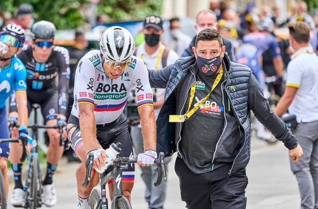 Peter Sagan Bora Hansgrohe in goal on stage 3 of the Tour de France 2021 is an 182 km long flat stage, which will start in Lorient and finish in Pontivy, Monday 28 June 2021, Pontivy  Copyright: 2020xClausxBonnerup ClausxBonnerupx cop400 spdk20210628-184452-L