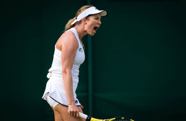 Mandatory Credit: Photo by Rob Prange Shutterstock (12172261bp) Danielle Collins of the United States in action during the first round of the 2021 Wimbledon Championships Grand Slam tennis tournament Wimbledon Tennis Championships, Day 1, The All England Lawn Tennis and Croquet Club, London, UK - 28 Jun 2021 Wimbledon Tennis Championships, Day 1, The All England Lawn Tennis and Croquet Club, London, UK - 28 Jun 2021  Copyright: xRobxPrange Shutterstockx 12172261bp