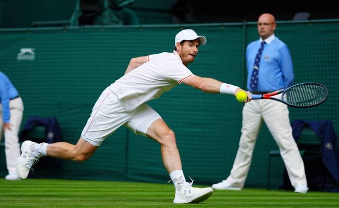 Mandatory Credit: Photo by Javier Garcia BPI Shutterstock (12172248oe) Andy Murray during his first round match Wimbledon Tennis Championships, Day 1, The All England Lawn Tennis and Croquet Club, London, UK - 28 Jun 2021 Wimbledon Tennis Championships, Day 1, The All England Lawn Tennis and Croquet Club, London, UK - 28 Jun 2021  Copyright: xJavierxGarcia BPI Shutterstockx 12172248oe