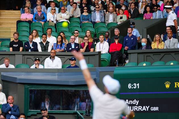 Mandatory Credit: Photo by Javier Garcia BPI Shutterstock (12172248ok) Kim Murray and Judy Murray watching Andy Murray serve on Centre Court Wimbledon Tennis Championships, Day 1, The All England Lawn Tennis and Croquet Club, London, UK - 28 Jun 2021 Wimbledon Tennis Championships, Day 1, The All England Lawn Tennis and Croquet Club, London, UK - 28 Jun 2021  Copyright: xJavierxGarcia BPI Shutterstockx 12172248ok
