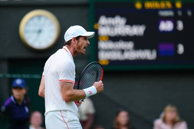 Mandatory Credit: Photo by Javier Garcia BPI Shutterstock (12172248oz) Andy Murray during his first round match Wimbledon Tennis Championships, Day 1, The All England Lawn Tennis and Croquet Club, London, UK - 28 Jun 2021 Wimbledon Tennis Championships, Day 1, The All England Lawn Tennis and Croquet Club, London, UK - 28 Jun 2021  Copyright: xJavierxGarcia BPI Shutterstockx 12172248oz