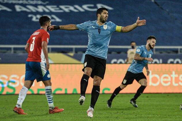 Uruguai x Paraguai RIO DE JANEIRO, RJ - 28.06.2021: URUGUAI X PARAGUAI - Luis Suárez during Uruguay x Paraguay, a match valid for the Copa America 2021, held at the Nilton Santos Stadium, located in the city of Rio de Janeiro, RJ, this Monday (28). (Photo: Nayra Halm Fotoarena) x2085765x  NayraxHalm