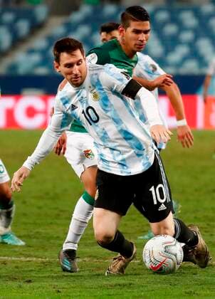 Lionel Messi of Argentina in action during the Copa America group A soccer match between Bolivia and Argentina at Arena Pantanal stadium in Cuiaba, Brazil, 28 June 2021. Bolivia vs. Argentina !ACHTUNG: NUR REDAKTIONELLE NUTZUNG!  Copyright: xSebastiaoxMoreirax AME9041 20210629-249067572ed8f751f8b6e56bc6d3298015caa8e5