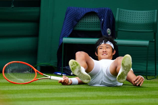 Mandatory Credit: Photo by Javier Garcia BPI Shutterstock (12173633k) Zhang Zhizhen during his first round match. Zhang is the first Chinese man in the Open Era to qualify for the main draw at Wimbledon Wimbledon Tennis Championships, Day 2, The All England Lawn Tennis and Croquet Club, London, UK - 29 Jun 2021 Wimbledon Tennis Championships, Day 2, The All England Lawn Tennis and Croquet Club, London, UK - 29 Jun 2021  Copyright: xJavierxGarcia BPI Shutterstockx 12173633k