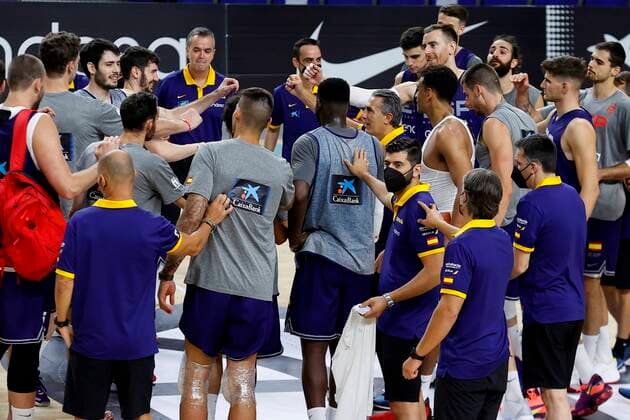 Players of the Spanish National Basketball team attend a training session in Madrid, Spain, 29 June 2021. Spain is preparing for a friendly match against Iran next 03 July 2021 before Tokyo 2020 Olympic Games, Olympische Spiele, Olympia, OS Spanish national basketball team training session !ACHTUNG: NUR REDAKTIONELLE NUTZUNG!  Copyright: xChemaxMoyax GRAF825 20210629-a3fcb672005caac1f34cdb9e5e3798b9ef8222a7