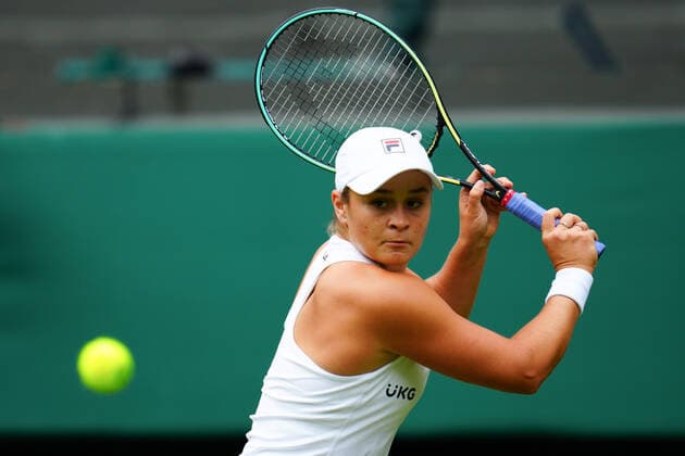 Mandatory Credit: Photo by Javier Garcia BPI Shutterstock (12173633bf) Ashleigh Barty during her first round match Wimbledon Tennis Championships, Day 2, The All England Lawn Tennis and Croquet Club, London, UK - 29 Jun 2021 Wimbledon Tennis Championships, Day 2, The All England Lawn Tennis and Croquet Club, London, UK - 29 Jun 2021  Copyright: xJavierxGarcia BPI Shutterstockx 12173633bf