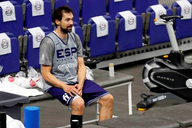 Spanish player Sergio Llul takes part in the training session held by the Spanish National Basketball team in Madrid, Spain, 29 June 2021. Spain is preparing for a friendly match against Iran next 03 July 2021 before Tokyo 2020 Olympic Games, Olympische Spiele, Olympia, OS Spanish national basketball team training session !ACHTUNG: NUR REDAKTIONELLE NUTZUNG!  Copyright: xChemaxMoyax GRAF837 20210629-3dbe8adf37059dfeb6420972466981d2a5a069ee