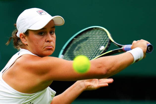 Mandatory Credit: Photo by Javier Garcia BPI Shutterstock (12173633bx) Ashleigh Barty during her first round match Wimbledon Tennis Championships, Day 2, The All England Lawn Tennis and Croquet Club, London, UK - 29 Jun 2021 Wimbledon Tennis Championships, Day 2, The All England Lawn Tennis and Croquet Club, London, UK - 29 Jun 2021  Copyright: xJavierxGarcia BPI Shutterstockx 12173633bx