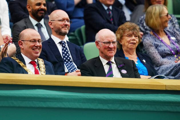 Mandatory Credit: Photo by Javier Garcia BPI Shutterstock (12173633cl) All England Club Chairman Ian Hewitt watching the action on Centre Court Wimbledon Tennis Championships, Day 2, The All England Lawn Tennis and Croquet Club, London, UK - 29 Jun 2021 Wimbledon Tennis Championships, Day 2, The All England Lawn Tennis and Croquet Club, London, UK - 29 Jun 2021  Copyright: xJavierxGarcia BPI Shutterstockx 12173633cl