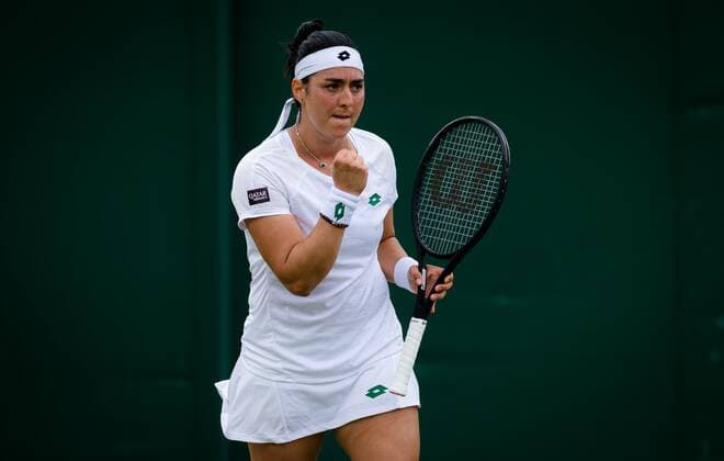 Mandatory Credit: Photo by Rob Prange Shutterstock (12173634ck) Ons Jabeur of Tunisia in action during the first round of the 2021 Wimbledon Championships Grand Slam tennis tournament Wimbledon Tennis Championships, Day 2, The All England Lawn Tennis and Croquet Club, London, UK - 29 Jun 2021 Wimbledon Tennis Championships, Day 2, The All England Lawn Tennis and Croquet Club, London, UK - 29 Jun 2021  Copyright: xRobxPrange Shutterstockx 12173634ck