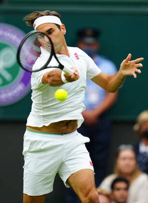 Mandatory Credit: Photo by Javier Garcia BPI Shutterstock (12173633ep) Roger Federer during his first round match Wimbledon Tennis Championships, Day 2, The All England Lawn Tennis and Croquet Club, London, UK - 29 Jun 2021 Wimbledon Tennis Championships, Day 2, The All England Lawn Tennis and Croquet Club, London, UK - 29 Jun 2021  Copyright: xJavierxGarcia BPI Shutterstockx 12173633ep