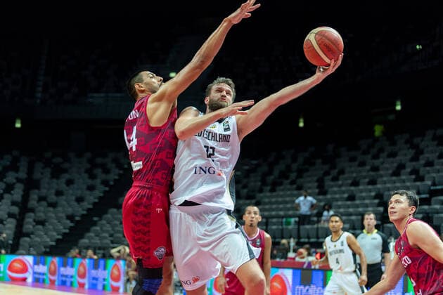 Basketball Split 29 06 2021 Olympic Qualification FIBA Olympic Qualifying Tournament 2020 Group Stage, Group A Germany GER Mexico MEX Danilo Barthel Germany, No 22 Gustavo Ayon Mexico, No 14 li