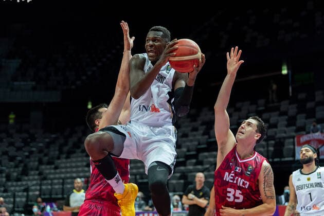 Basketball Split 29 06 2021 Olympic Qualification FIBA Olympic Qualifying Tournament 2020 Group Stage, Group A Germany GER Mexico MEX Isaac Bonga Germany, No 00 Marco Ramos Mexico, No 35