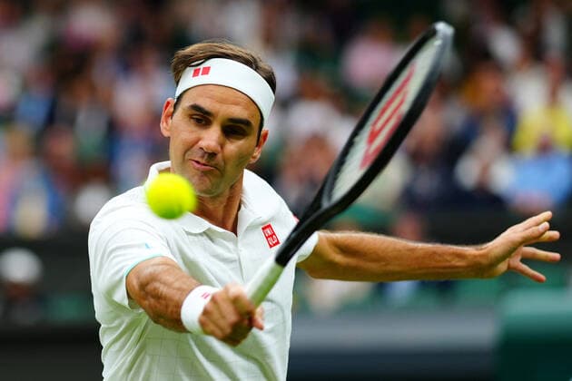 Mandatory Credit: Photo by Javier Garcia BPI Shutterstock (12173633go) Roger Federer during his first round match Wimbledon Tennis Championships, Day 2, The All England Lawn Tennis and Croquet Club, London, UK - 29 Jun 2021 Wimbledon Tennis Championships, Day 2, The All England Lawn Tennis and Croquet Club, London, UK - 29 Jun 2021  Copyright: xJavierxGarcia BPI Shutterstockx 12173633go