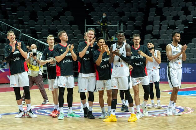 Basketball Split 29 06 2021 Olympic Qualification FIBA Olympic Qualifying Tournament 2020 Group Stage, Group A Germany GER Mexico MEX Team deutschland celebrates victory