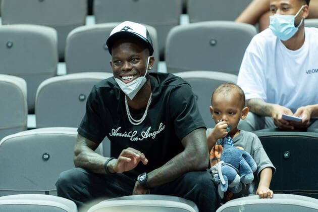 Basketball Split 29 06 2021 Olympic Qualifying FIBA Olympic Qualifying Tournament 2020 Group Stage, Group A Germany GER Mexico MEX Dennis Schröder Schroeder Germany with family in the stands as spectators with his child
