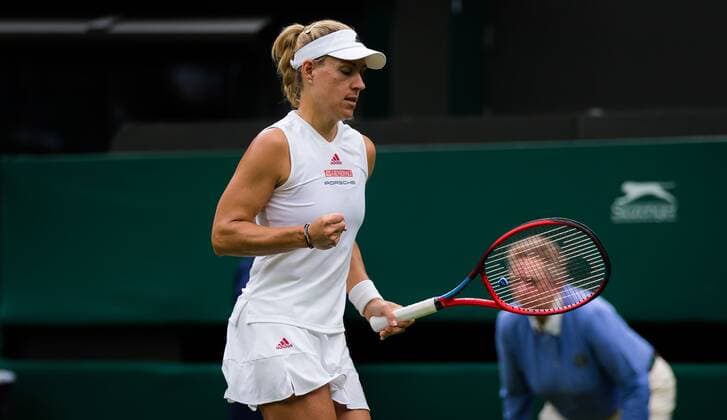 Mandatory Credit: Photo by Rob Prange Shutterstock (12173634ef) Angelique Kerber of Germany in action during the first round of the 2021 Wimbledon Championships Grand Slam tennis tournament Wimbledon Tennis Championships, Day 2, The All England Lawn Tennis and Croquet Club, London, UK - 29 Jun 2021 Wimbledon Tennis Championships, Day 2, The All England Lawn Tennis and Croquet Club, London, UK - 29 Jun 2021  Copyright: xRobxPrange Shutterstockx 12173634ef