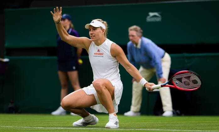 Mandatory Credit: Photo by Rob Prange Shutterstock (12173634eg) Angelique Kerber of Germany in action during the first round of the 2021 Wimbledon Championships Grand Slam tennis tournament Wimbledon Tennis Championships, Day 2, The All England Lawn Tennis and Croquet Club, London, UK - 29 Jun 2021 Wimbledon Tennis Championships, Day 2, The All England Lawn Tennis and Croquet Club, London, UK - 29 Jun 2021  Copyright: xRobxPrange Shutterstockx 12173634eg