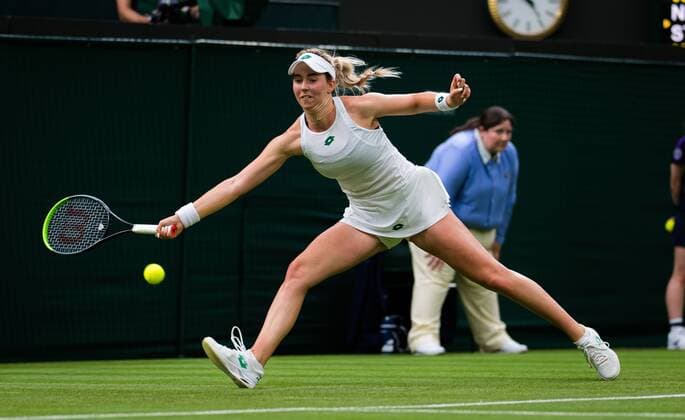 Mandatory Credit: Photo by Rob Prange Shutterstock (12173634ea) Nina Stojanovic of Serbia in action during the first round of the 2021 Wimbledon Championships Grand Slam tennis tournament Wimbledon Tennis Championships, Day 2, The All England Lawn Tennis and Croquet Club, London, UK - 29 Jun 2021 Wimbledon Tennis Championships, Day 2, The All England Lawn Tennis and Croquet Club, London, UK - 29 Jun 2021  Copyright: xRobxPrange Shutterstockx 12173634ea