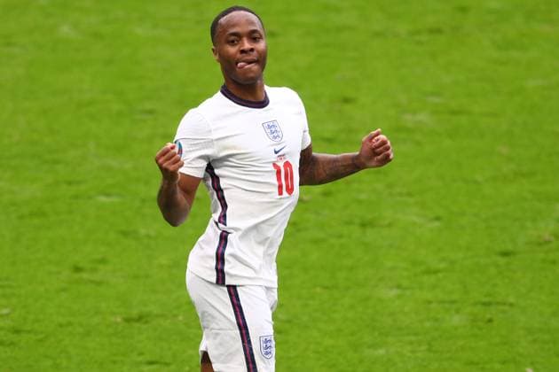 Sport Bilder des Tages Mandatory Credit: Photo by Kieran McManus BPI Shutterstock (12173673dm) Raheem Sterling of England celebrates his goal. England v Germany, UEFA European Championship, EM, Europameisterschaft 2020, Round of 16, International Football, Wembley Stadium, London, UK - 29 June 2021 England v Germany, UEFA European Championship 2020, Round of 16, International Football, Wembley Stadium, London, UK - 29 June 2021 Copyright: xKieranxMcManus BPI Shutterstockx 12173673dm