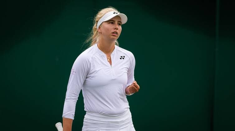 Mandatory Credit: Photo by Rob Prange Shutterstock (12173634fb) Clara Tauson of Denmark in action during the first round of the 2021 Wimbledon Championships Grand Slam tennis tournament Wimbledon Tennis Championships, Day 2, The All England Lawn Tennis and Croquet Club, London, UK - 29 Jun 2021 Wimbledon Tennis Championships, Day 2, The All England Lawn Tennis and Croquet Club, London, UK - 29 Jun 2021  Copyright: xRobxPrange Shutterstockx 12173634fb