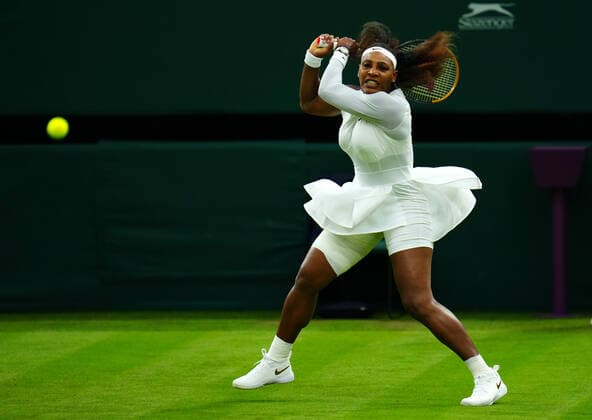 Mandatory Credit: Photo by Javier Garcia BPI Shutterstock (12173633ma) Serena Williams during her first round match Wimbledon Tennis Championships, Day 2, The All England Lawn Tennis and Croquet Club, London, UK - 29 Jun 2021 Wimbledon Tennis Championships, Day 2, The All England Lawn Tennis and Croquet Club, London, UK - 29 Jun 2021  Copyright: xJavierxGarcia BPI Shutterstockx 12173633ma