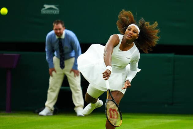 Mandatory Credit: Photo by Javier Garcia BPI Shutterstock (12173633nu) Serena Williams before being forced to retire hurt in her first round match Wimbledon Tennis Championships, Day 2, The All England Lawn Tennis and Croquet Club, London, UK - 29 Jun 2021 Wimbledon Tennis Championships, Day 2, The All England Lawn Tennis and Croquet Club, London, UK - 29 Jun 2021  Copyright: xJavierxGarcia BPI Shutterstockx 12173633nu