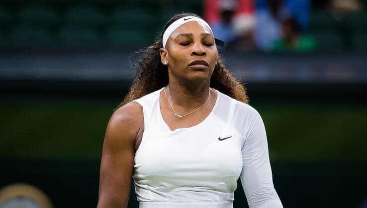 Mandatory Credit: Photo by Rob Prange Shutterstock (12173634gl) Serena Williams of the United States in action during the first round of the 2021 Wimbledon Championships Grand Slam tennis tournament Wimbledon Tennis Championships, Day 2, The All England Lawn Tennis and Croquet Club, London, UK - 29 Jun 2021 Wimbledon Tennis Championships, Day 2, The All England Lawn Tennis and Croquet Club, London, UK - 29 Jun 2021  Copyright: xRobxPrange Shutterstockx 12173634gl