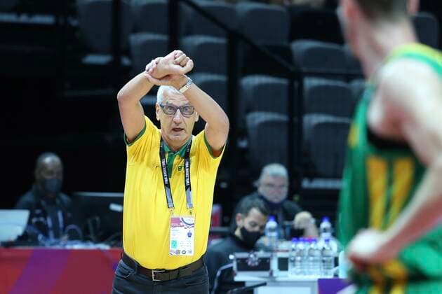 PXL_Tunisia vs Brazil Brazil head coach Aleksandar Petrovic during group B basketball qualification match for the Olympic Games, Olympische Spiele, Olympia, OS between Tunisia and Brazil at the Spaladium Arena, in Split, Croatia, on June 29, 2021. IvoxCagalj PIXSELL