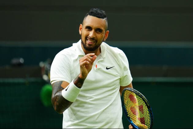 Mandatory Credit: Photo by Javier Garcia BPI Shutterstock (12173633ou) Nick Kyrios during his first round match Wimbledon Tennis Championships, Day 2, The All England Lawn Tennis and Croquet Club, London, UK - 29 Jun 2021 Wimbledon Tennis Championships, Day 2, The All England Lawn Tennis and Croquet Club, London, UK - 29 Jun 2021  Copyright: xJavierxGarcia BPI Shutterstockx 12173633ou