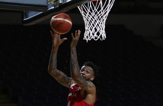 June 29, 2021, Victoria, BC, Canada: Canada s Nickeil Alexander-Walker makes the rebound during second half FIBA Men s Olympic Qualifying basketball action agianst Greece, at Memorial Arena in Victoria, Tuesday, June 29, 2021. Nickeil Alexander-Walker  - ZUMAc35_ 20210629_zaf_c35_030 Copyright: xChadxHipolitox