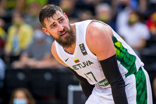2021-06-29 Kaunas Lithuania. Lithuania basketball team plays Venesuela in olympic qualifier tournament in Kaunas. Kaunas Lithuania lietuva-venesuela-60db5a3359bb2  Copyright: xRokasxLukoseviciusx basketball olympics lithuania