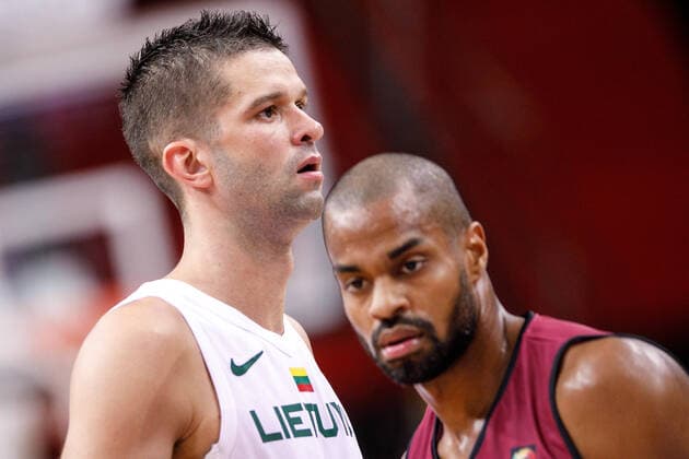 2021-06-29 Kaunas Lithuania. Lithuania basketball team plays Venesuela in olympic qualifier tournament in Kaunas. Kaunas Lithuania rungtyniu-akimirka-60db585bb5963  Copyright: xErikasxOvÄarenkox basketball olympics lithuania