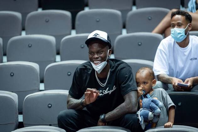 Basketball Split 29 06 2021 Olympic Qualifying FIBA Olympic Qualifying Tournament 2020 Group Stage, Group A Germany GER Mexico MEX Dennis SchrËÜder Schroeder Germany with family on the TribÂ¸ne as spectators here with his son.