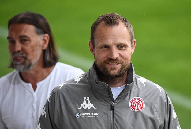 29 06 2021, xjhx, Football 1 Bundesliga, FSV Mainz 05 training start 2021 22 emspor, v l Sportdirektor Martin Schmidt FSV Mainz 05 , Trainer Bo Svensson FSV Mainz 05 DFL DFB REGULATIONS PROHIBIT ANY USE OF PHOTOGRAPHS as IMAGE SEQUENCES and or QUASI VIDEO Mainz