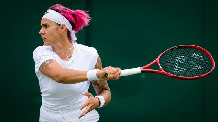 Mandatory Credit: Photo by Rob Prange Shutterstock (12189892l) Aliona Bolsova of Spain in action during the first round of the 2021 Wimbledon Championships Grand Slam tennis tournament Wimbledon Tennis Championships, Day 3, The All England Lawn Tennis and Croquet Club, London, UK - 30 Jun 2021 Wimbledon Tennis Championships, Day 3, The All England Lawn Tennis and Croquet Club, London, UK - 30 Jun 2021  Copyright: xRobxPrange Shutterstockx 12189892l