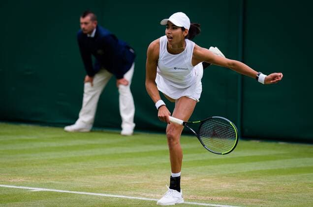 Mandatory Credit: Photo by Rob Prange Shutterstock (12189892ao) Astra Sharma of Australia in action during the first round of the 2021 Wimbledon Championships Grand Slam tennis tournament Wimbledon Tennis Championships, Day 3, The All England Lawn Tennis and Croquet Club, London, UK - 30 Jun 2021 Wimbledon Tennis Championships, Day 3, The All England Lawn Tennis and Croquet Club, London, UK - 30 Jun 2021  Copyright: xRobxPrange Shutterstockx 12189892ao