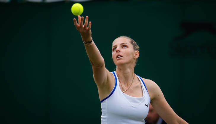 Mandatory Credit: Photo by Rob Prange Shutterstock (12189892ad) Kristyna Pliskova of the Czech Republic in action during the first round of the 2021 Wimbledon Championships Grand Slam tennis tournament Wimbledon Tennis Championships, Day 3, The All England Lawn Tennis and Croquet Club, London, UK - 30 Jun 2021 Wimbledon Tennis Championships, Day 3, The All England Lawn Tennis and Croquet Club, London, UK - 30 Jun 2021  Copyright: xRobxPrange Shutterstockx 12189892ad