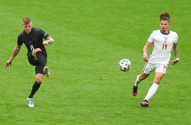 Mandatory Credit: Photo by Kieran McManus BPI Shutterstock (12173673hi) Toni Kroos of Germany England v Germany, UEFA European Championship, EM, Europameisterschaft 2020, Round of 16, International Football, Wembley Stadium, London, UK - 29 June 2021 England v Germany, UEFA European Championship 2020, Round of 16, International Football, Wembley Stadium, London, UK - 29 June 2021  Copyright: xKieranxMcManus BPI Shutterstockx 12173673hi