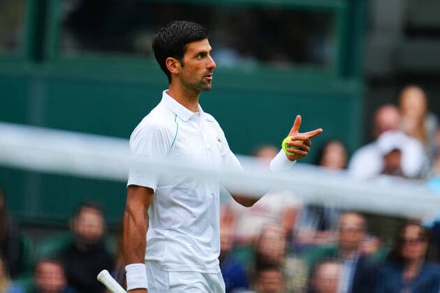 Mandatory Credit: Photo by Javier Garcia BPI Shutterstock (12189891b) Novak Djokovic challenges the umpire during his second round match Wimbledon Tennis Championships, Day 3, The All England Lawn Tennis and Croquet Club, London, UK - 30 Jun 2021 Wimbledon Tennis Championships, Day 3, The All England Lawn Tennis and Croquet Club, London, UK - 30 Jun 2021  Copyright: xJavierxGarcia BPI Shutterstockx 12189891b