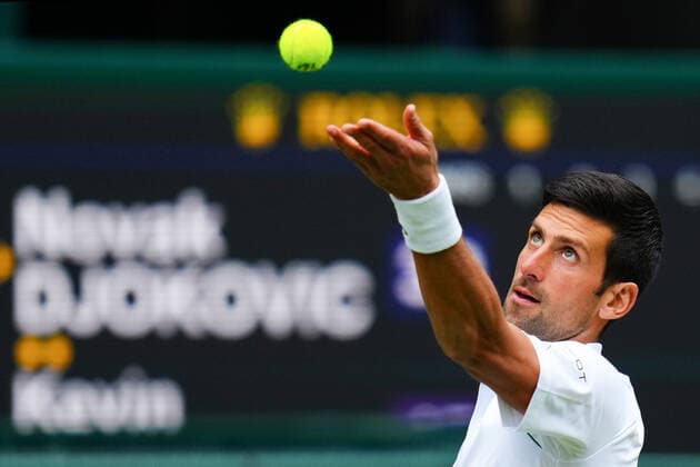 Mandatory Credit: Photo by Javier Garcia BPI Shutterstock (12189891c) Novak Djokovic during his second round match Wimbledon Tennis Championships, Day 3, The All England Lawn Tennis and Croquet Club, London, UK - 30 Jun 2021 Wimbledon Tennis Championships, Day 3, The All England Lawn Tennis and Croquet Club, London, UK - 30 Jun 2021  Copyright: xJavierxGarcia BPI Shutterstockx 12189891c